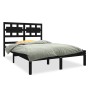 Black solid wood bed frame 140x190 cm by vidaXL, Beds and slatted bases - Ref: Foro24-3105649, Price: 163,54 €, Discount: %