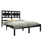 Black solid wood bed frame 140x190 cm by vidaXL, Beds and slatted bases - Ref: Foro24-3105649, Price: 163,54 €, Discount: %