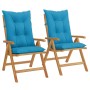 Reclining garden chairs and cushions 2 pcs solid teak wood by vidaXL, Garden chairs - Ref: Foro24-3196452, Price: 269,78 €, D...