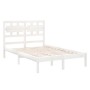 Estructura de cama madera maciza King Size blanca 150x200 cm de vidaXL, Camas y somieres - Ref: Foro24-3105671, Precio: 130,5...