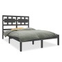 Estructura de cama doble pequeña madera maciza gris 120x190 cm de vidaXL, Camas y somieres - Ref: Foro24-3105637, Precio: 134...