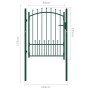 Fence gate with green steel spikes 100x125 cm by vidaXL, garden gates - Ref: Foro24-146394, Price: 163,65 €, Discount: %