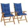 Reclining garden chairs and cushions 2 pcs solid teak wood by vidaXL, Garden chairs - Ref: Foro24-3196458, Price: 269,76 €, D...