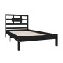 Black solid wood bed frame 100x200 cm by vidaXL, Beds and slatted bases - Ref: Foro24-3105659, Price: 123,99 €, Discount: %