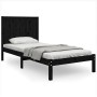 Estructura de cama madera maciza pino individual negro 90x190cm de vidaXL, Camas y somieres - Ref: Foro24-3105699, Precio: 13...