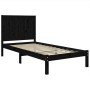 Estructura de cama madera maciza pino individual negro 90x190cm de vidaXL, Camas y somieres - Ref: Foro24-3105699, Precio: 13...