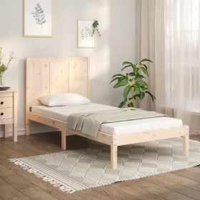 Estructura de cama de madera maciza de pino 90x200 cm de vidaXL, Camas y somieres - Ref: Foro24-3105715, Precio: 90,99 €, Des...