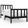 Estructura de cama madera maciza de pino negro 90x200 cm de vidaXL, Camas y somieres - Ref: Foro24-3106692, Precio: 145,56 €,...