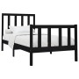 Estructura de cama madera maciza de pino negro 90x200 cm de vidaXL, Camas y somieres - Ref: Foro24-3106692, Precio: 145,56 €,...