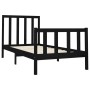 Estructura de cama madera maciza de pino negro 90x200 cm de vidaXL, Camas y somieres - Ref: Foro24-3106692, Precio: 145,56 €,...