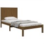 Estructura de cama madera maciza de pino marrón miel 90x200 cm de vidaXL, Camas y somieres - Ref: Foro24-3105718, Precio: 116...