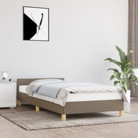 Bed frame with headboard in taupe gray fabric 80x200 cm by vidaXL, Beds and slatted bases - Ref: Foro24-347371, Price: 102,99...