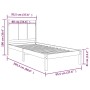 Estructura de cama madera maciza de pino gris 90x200 cm de vidaXL, Camas y somieres - Ref: Foro24-3105717, Precio: 112,14 €, ...