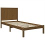 Solid wood bed frame honey brown single 75x190 cm by vidaXL, Beds and slatted bases - Ref: Foro24-3105693, Price: 119,99 €, D...