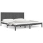 Estructura de cama de madera maciza de pino gris 200x200 cm de vidaXL, Camas y somieres - Ref: Foro24-3105752, Precio: 175,89...