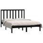 Solid black pine wood bed frame 135x190 cm by vidaXL, Beds and slatted bases - Ref: Foro24-3106617, Price: 158,99 €, Discount: %