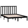 Solid black pine wood bed frame 135x190 cm by vidaXL, Beds and slatted bases - Ref: Foro24-3106617, Price: 158,99 €, Discount: %