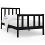 Estructura de cama madera maciza de pino negro 100x200 cm de vidaXL, Camas y somieres - Ref: Foro24-3106697, Precio: 130,87 €...