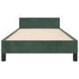 Estructura cama con cabecero terciopelo verde oscuro 90x190 cm de vidaXL, Camas y somieres - Ref: Foro24-347546, Precio: 95,8...