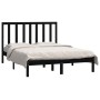 Solid black pine wood bed frame 140x190 cm by vidaXL, Beds and slatted bases - Ref: Foro24-3106622, Price: 153,74 €, Discount: %