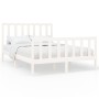 Solid white pine wood bed frame 140x200 cm by vidaXL, Beds and slatted bases - Ref: Foro24-3106704, Price: 141,64 €, Discount: %