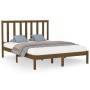 Estructura de cama madera maciza marrón miel 140x200 cm de vidaXL, Camas y somieres - Ref: Foro24-3106771, Precio: 140,55 €, ...