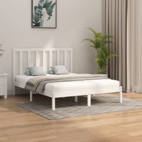 White solid wood bed frame 160x200 cm by vidaXL, Beds and slatted bases - Ref: Foro24-3106779, Price: 128,72 €, Discount: %