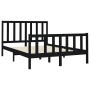 Estructura de cama madera maciza de pino negra 150x200 cm de vidaXL, Camas y somieres - Ref: Foro24-3106712, Precio: 185,35 €...