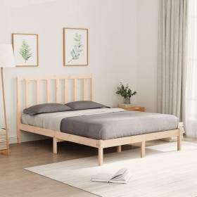 Estructura de cama de madera maciza de pino 120x200 cm de vidaXL, Camas y somieres - Ref: Foro24-3106763, Precio: 100,99 €, D...