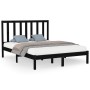 Estructura de cama de madera maciza negra 160x200 cm de vidaXL, Camas y somieres - Ref: Foro24-3106782, Precio: 170,94 €, Des...