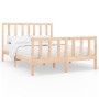 Solid pine wood bed frame 140x190 cm by vidaXL, Beds and slatted bases - Ref: Foro24-3106683, Price: 120,32 €, Discount: %