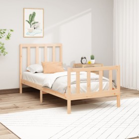 Solid pine wood bed frame 90x200 cm by vidaXL, Beds and slatted bases - Ref: Foro24-3106688, Price: 89,99 €, Discount: %