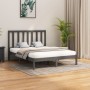 Gray solid wood bed frame King Size 150x200 cm by vidaXL, Beds and slatted bases - Ref: Foro24-3106775, Price: 163,20 €, Disc...