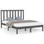 Estructura de cama madera maciza gris King Size 150x200 cm de vidaXL, Camas y somieres - Ref: Foro24-3106775, Precio: 163,20 ...