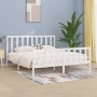 White solid wood bed frame 200x200 cm by vidaXL, Beds and slatted bases - Ref: Foro24-3106854, Price: 145,78 €, Discount: %