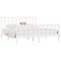 White solid wood bed frame 200x200 cm by vidaXL, Beds and slatted bases - Ref: Foro24-3106854, Price: 145,99 €, Discount: %