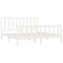 White solid wood bed frame 200x200 cm by vidaXL, Beds and slatted bases - Ref: Foro24-3106854, Price: 145,99 €, Discount: %