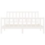 White solid wood bed frame 200x200 cm by vidaXL, Beds and slatted bases - Ref: Foro24-3106854, Price: 145,99 €, Discount: %