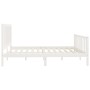 White solid wood bed frame 200x200 cm by vidaXL, Beds and slatted bases - Ref: Foro24-3106854, Price: 145,99 €, Discount: %