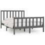 Estructura de cama madera maciza gris King Size 150x200 cm de vidaXL, Camas y somieres - Ref: Foro24-3106840, Precio: 162,99 ...