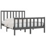 Estructura de cama madera maciza gris King Size 150x200 cm de vidaXL, Camas y somieres - Ref: Foro24-3106840, Precio: 162,99 ...