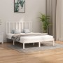 Estructura de cama de madera maciza blanca 140x200 cm de vidaXL, Camas y somieres - Ref: Foro24-3106769, Precio: 118,41 €, De...