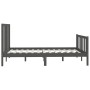 Estructura de cama madera maciza gris King Size 150x200 cm de vidaXL, Camas y somieres - Ref: Foro24-3106840, Precio: 162,99 ...