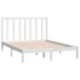 Solid white pine wood bed frame 135x190 cm by vidaXL, Beds and slatted bases - Ref: Foro24-3106614, Price: 117,99 €, Discount: %