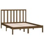 Estructura de cama madera maciza de pino marrón miel 140x190 cm de vidaXL, Camas y somieres - Ref: Foro24-3106621, Precio: 15...