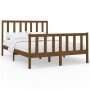 Honey brown solid pine wood bed frame 140x200 cm by vidaXL, Beds and slatted bases - Ref: Foro24-3106706, Price: 155,99 €, Di...