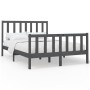 Solid gray pine wood bed frame 140x190 cm by vidaXL, Beds and slatted bases - Ref: Foro24-3106685, Price: 143,99 €, Discount: %