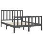 Solid gray pine wood bed frame 140x190 cm by vidaXL, Beds and slatted bases - Ref: Foro24-3106685, Price: 143,99 €, Discount: %