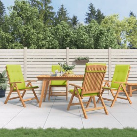 Reclining garden chairs and cushions 4 pcs solid teak wood by vidaXL, Garden chairs - Ref: Foro24-3196474, Price: 564,99 €, D...