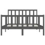 Estructura de cama de madera maciza gris 160x200 cm de vidaXL, Camas y somieres - Ref: Foro24-3106845, Precio: 153,21 €, Desc...